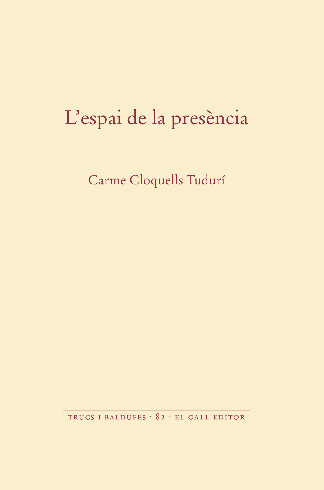 Presentació del llibre "L'espai de la presència" a la Biblioteca Rubió i Tudurí