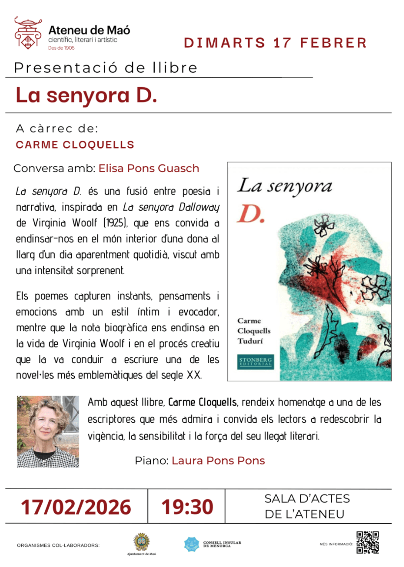 Presentació del llibre "La senyora D." a l'Ateneu de Maó